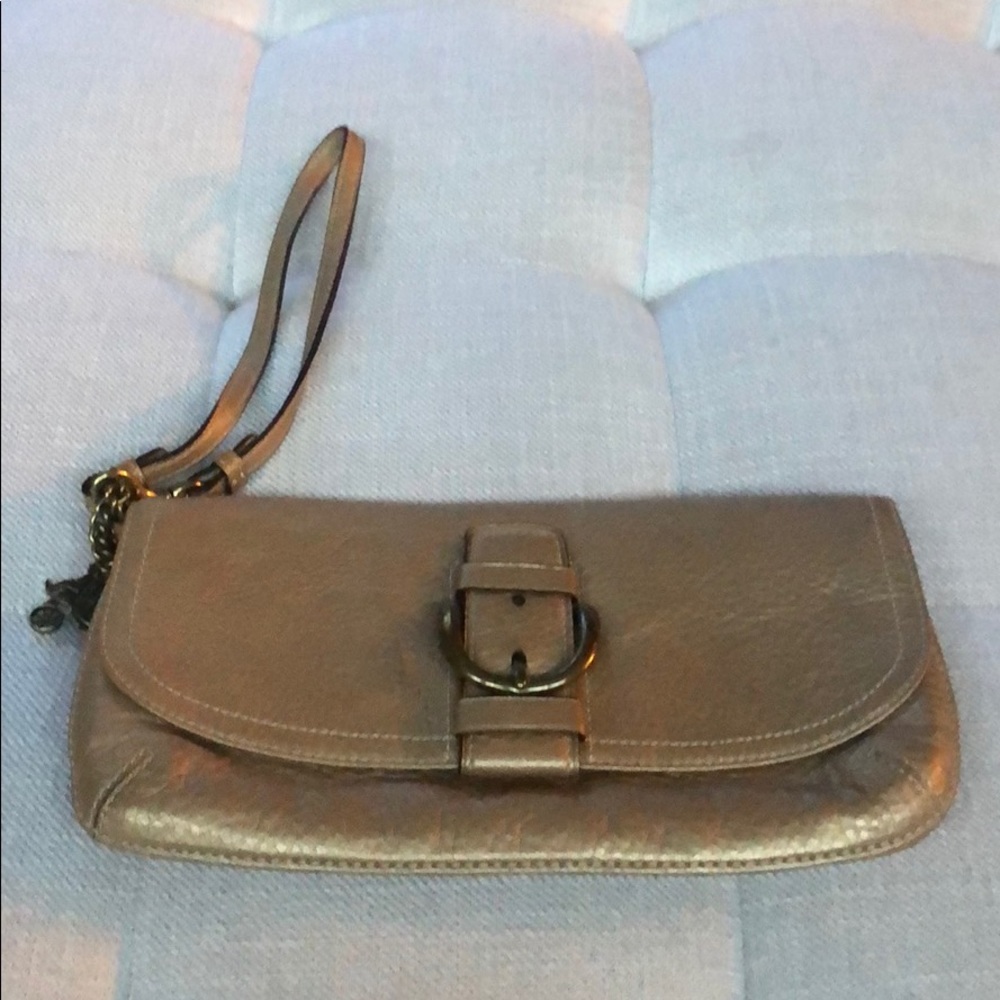 Gold Coach Clutch Bag